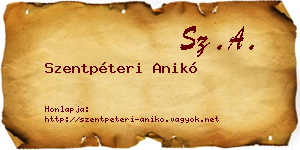 Szentpéteri Anikó névjegykártya