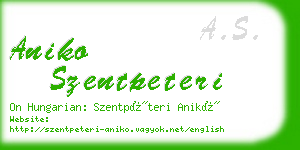 aniko szentpeteri business card